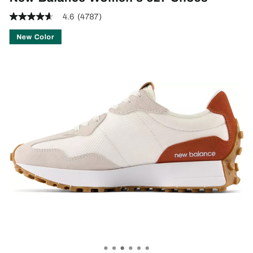New Balance Women's 327 Sneakers in White and Rust